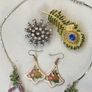 Box of Necklace Earrings Brooch and Diamonte Clip Image 4