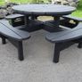 Solid wood garden table and benches 8 seater Image 3