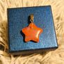 Orange Aventurine Star Pendant Polished Crystal Charm Image 3