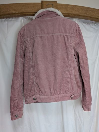 Denim Co Pink Corduroy Sherpa Trucker Jacket Womens Size 12