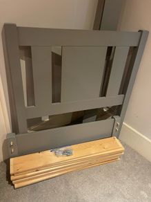 Beautiful Grey Wooden Single Bed Frame - Can Deliver