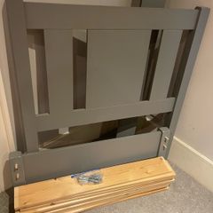 Beautiful Grey Wooden Single Bed Frame - Can Deliver