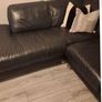 Black leather corner sofa Image 4