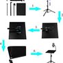 Projector Stand, Foldable Laptop Tripod, Multifunctional DJ Racks/Projector Stand, Adjustable Height 17.5 to 48 Inch with Gooseneck Phone Holder, Perfect for Office, Home, Outdoor Movies (FREE POSTAGE) Image 4