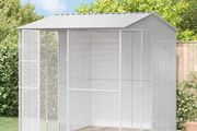 Bird Cage with Storage Grey 215 x 310 x 247 cm Galvanised Steel