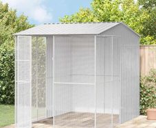Bird Cage with Storage Grey 215 x 310 x 247 cm Galvanised Steel