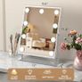 Makeup Mirror with Lights, Hollywood Vanity Mirror with 3 Colors Lighting Modes, Touch Control, 360 Ratation, Dimmable 9 LED Bulbs Lighted Makeup Mirror for Dressing Room & Bedroom White Image 4