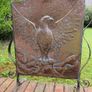 Arts & Crafts hammered copper fire screen with wrought iron frame Image 5