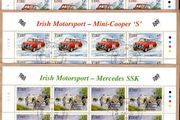 2001 Ireland Irish Motorsport Commemorative Stamp Sheetlet Plate 1A1A1A1A Fine CDS Used with Dublin cancel of 26th April 2001 (First day of issue) on envelope extract