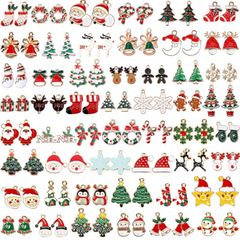110Pcs 55 Styles Christmas Charms Gold Enamel Jewelry Pendants for Xmas Earring Bracelet Necklace Craft Making (FREE POSTAGE)