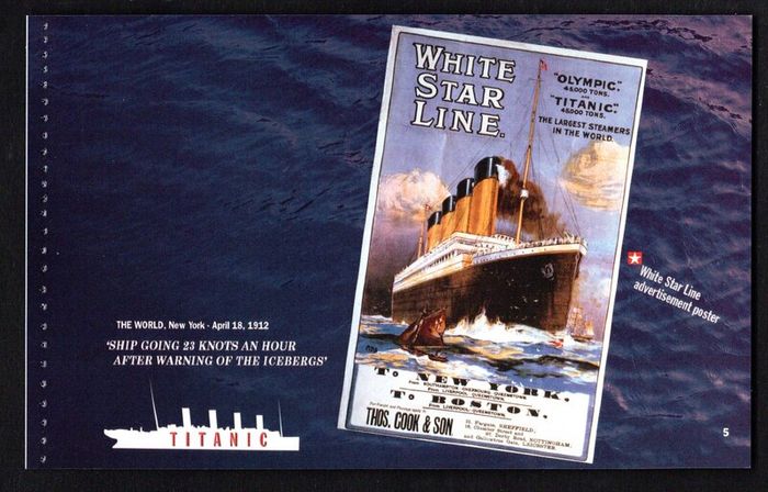 2012 Ireland Titanic Commemorative Stamps Booklet Mint Never Hinged (MNH). Photos of contents shown.