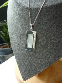 Sterling Silver 925 Mother of Pearl Set. Pendant, Bangle and Earrings. Hallmarked London 2006