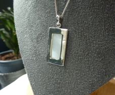 Sterling Silver 925 Mother of Pearl Set. Pendant, Bangle and Earrings. Hallmarked London 2006