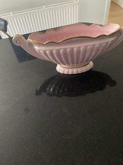 Large Sadler art Deco style  "Majestic" Pink Lustre Ware Gondola Mantle Vase