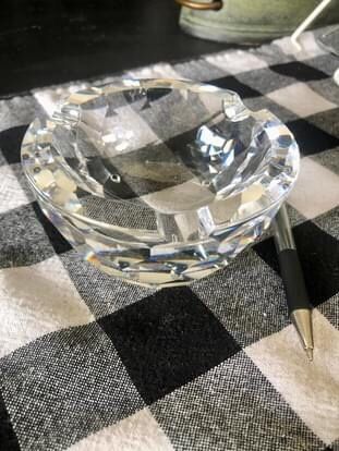 Heavy crystal ashtray