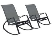 Garden Rocking Chairs 2 pcs Textilene Dark Grey