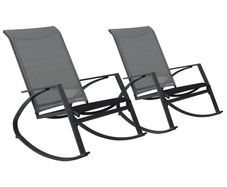 Garden Rocking Chairs 2 pcs Textilene Dark Grey
