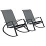 Garden Rocking Chairs 2 pcs Textilene Dark Grey Image 2