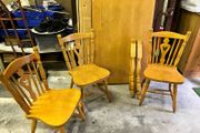 Pine table and 3 chairs