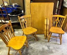 Pine table and 3 chairs