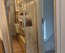 Wooden arched mirror