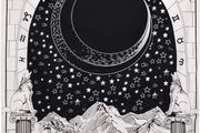 Tarot Tapestry, The Moon The Star The Sun Tapestry Wall Hanging Medieval Europe Divination Wall Decor (MULTIPLE SIZES/ STYLES, SEE DESCRIPTION FOR SIZES)