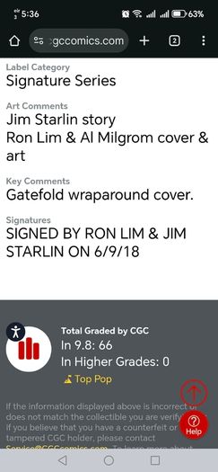 CGC Signature Series 9.8
