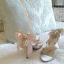 Schuh Champagne Satin Sandals with Bow Image 3