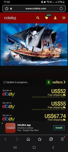 Playmobil Pirate Raiders' Ship, specifically set number 6678