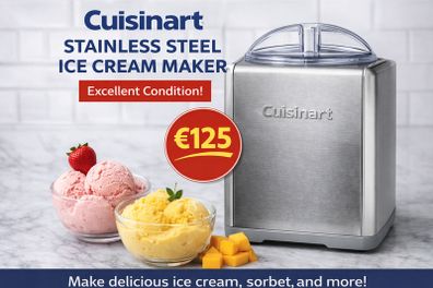 Cuisinart Ice Cream - Maker Stainless Steel (Excellent Condition)