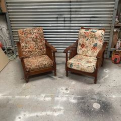 Pair of arts and crafts chairs