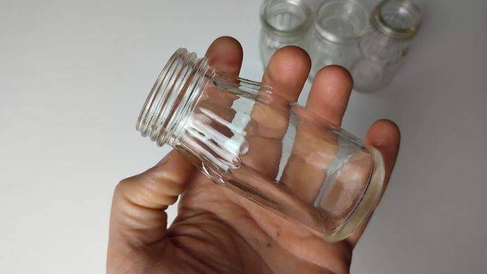 319 - Set of 4 Vintage Clear Glass Collectible Decorative Meat Paste Jars