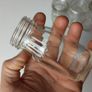 319 - Set of 4 Vintage Clear Glass Collectible Decorative Meat Paste Jars Image 2