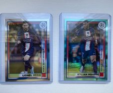 Messi and Mbappe football cards