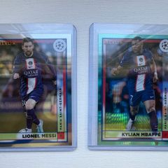 Messi and Mbappe football cards