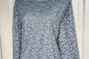 Eastex Blue and Gold Thread Lace Top Size 20