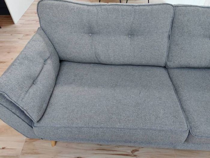 French Connection DFS Zinc Grey 4 seater couch and armchair set