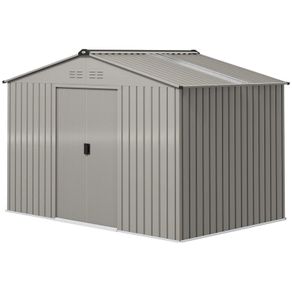 New. Outdoor weatherproof galvanised steel storage shed 9x6ft (Free Delivery)
