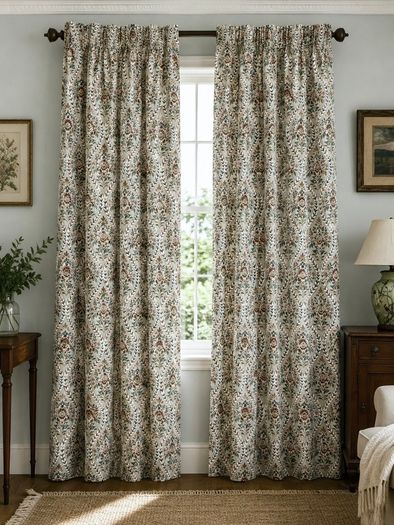 Botanical pattern curtains
