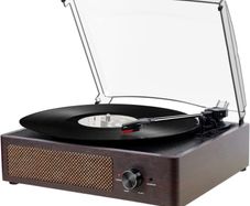 Vinyl Record Player Bluetooth Belt-Driven 3-Speed Turntable, Vintage Retro Record Players Built-in Stereo Speakers (FREE POSTAGE)