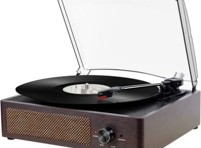 Vinyl Record Player Bluetooth Belt-Driven 3-Speed Turntable, Vintage Retro Record Players Built-in Stereo Speakers (FREE POSTAGE)