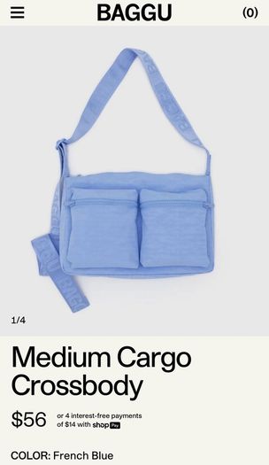 Baggu Blue Cargo Messenger Bag