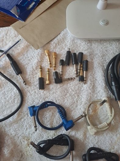 Guitar jacks and microphone.