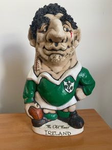 John Hughes Grogg The Old Timer 1990 Ireland Rugby Ceramic Figurine Signed Rare