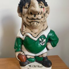 John Hughes Grogg The Old Timer 1990 Ireland Rugby Ceramic Figurine Signed Rare