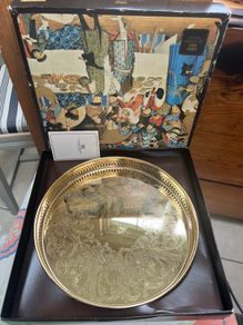 New in box Scandia Guld 24 carat plated gold serving tray