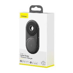 Baseus Wireless Charger Planet 2-in-1 Cable Winder QC Wireless Charging (Type-C 3A, 1m) Black WXPL-B02