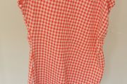 Zara red gingham dress with ruching detail