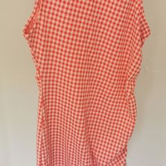 Zara red gingham dress with ruching detail