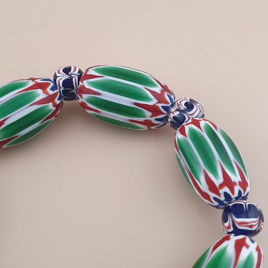 Vintage Venetian Style Chevron Beads Bracelet